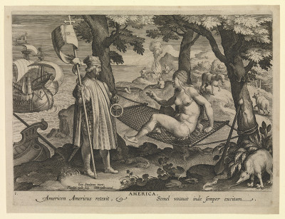 Илл. 53. Йоханнес Страданус. «Америго Веспуччи пробуждает спящую Америку» (1580–1605)