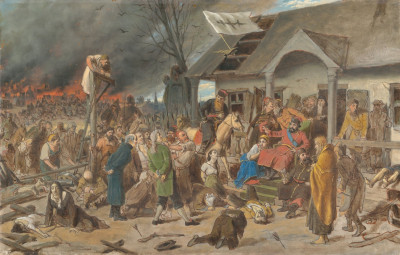 Эскиз картины &quot;Суд Пугачёва&quot;, В. Перов, 1875, Третьяковская галерея